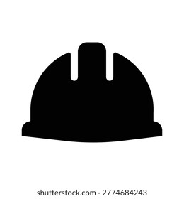 Minimal hard hat icon representing construction safety and worker protection. Ideal for engineering, industrial sites, safety signage, and workplace hazard communication.