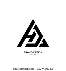 Design de logotipo abstrato de triângulo de Hd ou Dh mínimo perfeito para mercado de ações, finanças, marca corporativa.
