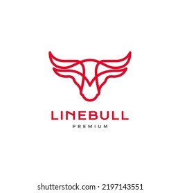 minimal head buffalo modern logo design