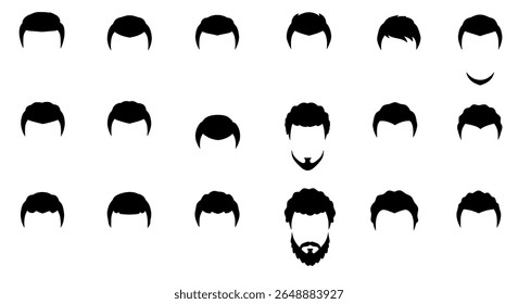 Minimal Head and Hair Icons for UI, Barbershop, and Character Profile Design
