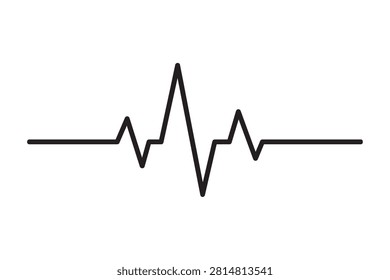 Minimal heartbeat pulse line icon representing electrocardiogram medical health monitoring and vital sign concept
