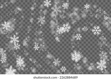 Minimal heavy snow flakes illustration. Snowfall speck freeze shapes. Snowfall sky white transparent pattern. Bokeh snowflakes january theme. Snow cold season landscape.