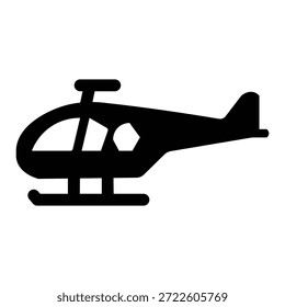 Minimales Helikoptersymbol, das den Lufttransport-Notdienst und den Flugbetrieb darstellt