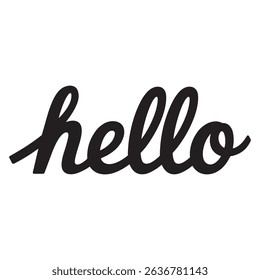Minimal "Hello" Hand Lettered Typography Vector – Modern Greeting Design