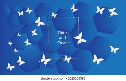 Minimal hexagon geometric background. Dynamic shape composition.