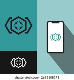 Minimales Hexagon Tech Logo Design