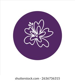 Minimal hibiscus icon with clear floral geometry. Great for wedding invitations, cosmetic design, or branding.