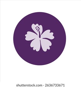 Minimal hibiscus vector design with smooth petal lines. Great for fashion prints and skincare packaging.