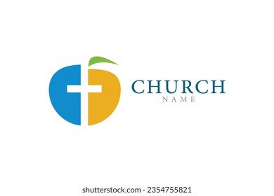 Diseño del logo cristiano de la iglesia vectorial de alta calidad mínima 