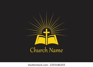 Diseño del logotipo cristiano de la iglesia vectorial de alta calidad mínima
