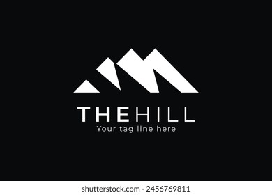 Minimal the hill logo vector design simple logo template. 