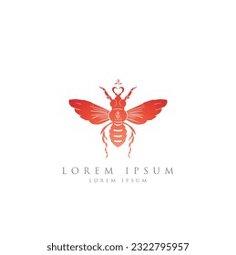minimal hipster bee bumblebee logo icon vector in trendy simple linear line outline style. Bee Logo can be used for company, icon, and others. queen bee logo design. abstract Bee icon Logo design 