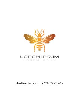 minimal hipster bee bumblebee logo icon vector in trendy simple linear line outline style. Bee Logo can be used for company, icon, and others. queen bee logo design. abstract Bee icon Logo design 
