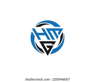 Minimal HMG Circle Letter Initial Logo Design Template Vector Illustration.