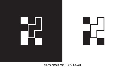 Minimal HN logo. Icon of a NH letter on a luxury background. Logo idea based on the HN monogram initials. Professional variety letter symbol and NH logo on black and white background.