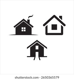 Minimal Home Icon – Black Vector on White Background
