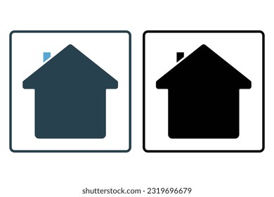 minimal home  icon. Icon related to homepage, building. Solid icon style design. Simple vector design editable