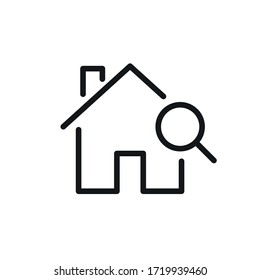 minimal home icon - search homepage symbol - vector website sign