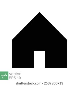Minimal home icon. Simple solid style. Web homepage, website, house, internet, app, UI design, home page button interface concept. Glyph vector illustration isolated on white background. EPS 10.