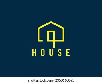 minimal home real estate line logo design