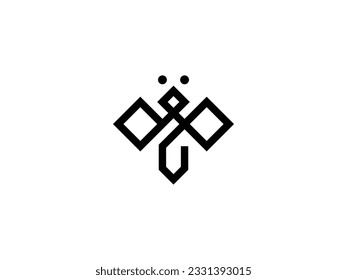 minimal honey bee logo design