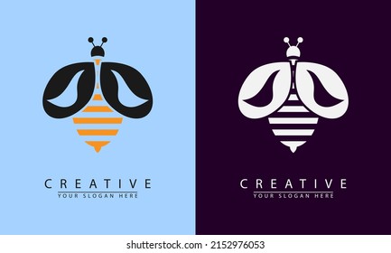 minimales Logo der Honigbiene, Vektorsymbol. flaches, einfaches Design.