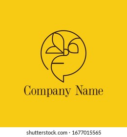 Minimal Honeybee Circle Logo Vector