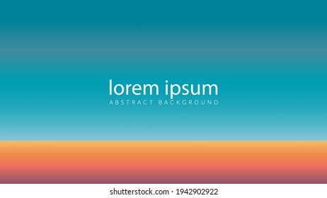 Minimal horizon vector illustration. Golden earthtone and Turquoise color gradient. Simple background design template.