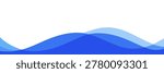 Minimal horizontal sea wave separator, simple blue water design vector illustration