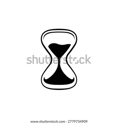Minimal Hourglass Icon Simple Time Sand Timer Symbol Design