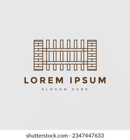 minimal house gate architecture door scurity logo design vector graphic illustration