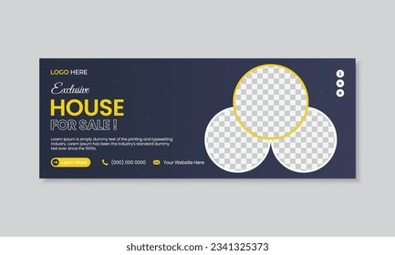 Minimal house or home sale facebook cover timeline design for real estate agency marketing promo, web banner social media ads advertising
