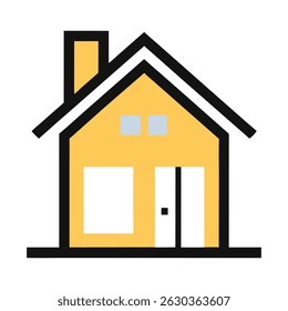 Vetor de Ícone Casa Mínima no Fundo Branco