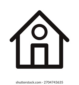Minimal House Icon Vektor - Simple Line Art Home Symbol