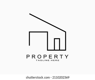 Logo de la casa mínima. Icono limpio y simple para la empresa inmobiliaria. La marca elegante para arquitectura, desarrollador, residencia. 