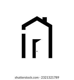 Diseño minimo del logotipo de la casa de la línea vectorial de la ilustración de la monolina. Logo de la casa minimalista diseño de arte de la línea del hogar imagen vectorial