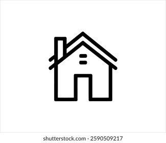 Minimal House or Real estate icon logo design template. Line art Real estate company logo. Simple house property design outline vector illustration