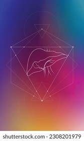 Minimal human liver and gastrointestinal system illustration on gradient. Human liver anatomy. Futuristic medical scientific vector clipart.