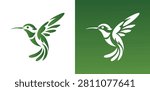 Minimal hummingbird vector. Elegant flying bird logo icon for branding, nature, and design.