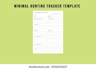 Minimal Hunting Tracker Template  | Simple and Efficient Hunting Log