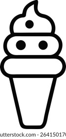 Minimal Ice Cream Cone Outline Icon