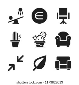 minimal icon. 9 minimal vector icons set. leaf, seesaw and is an element of icons for web and design about minimal theme