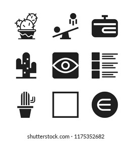 minimal icon. 9 minimal vector icons set. is an element of, visibility and cactus icons for web and design about minimal theme