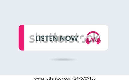 Minimal icon design for Listen Now – sleek and modern for intuitive audio control.