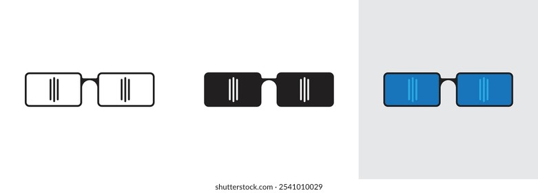 Minimal icon of fashionable glasses. Vector illustration of wear, eye, eyeglasses, accessory, eyesight, optical, lens,web icon and entertainment.