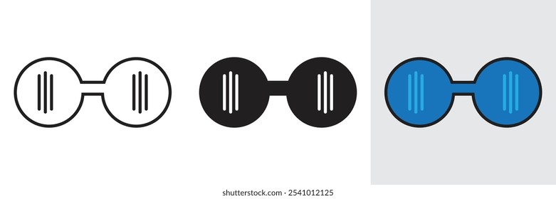 Minimal icon of fashionable glasses. Vector illustration of wear, eye, eyeglasses, accessory, eyesight, optical, lens,web icon and entertainment.