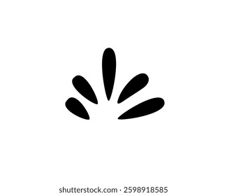 Minimal icon features bold black shapes arranged centrally on a white backdrop.