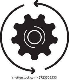 Minimal icon of a gear symbolizing , working, deadlines, productivity, and scheduling. Clean line style and simple motion, perfect for explainer videos, business content