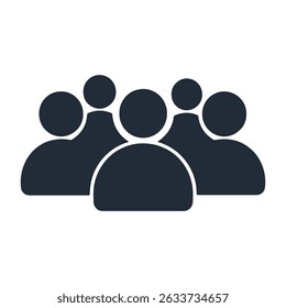Minimal icon of a group of users, symbolizing community, team, members, and collective identity