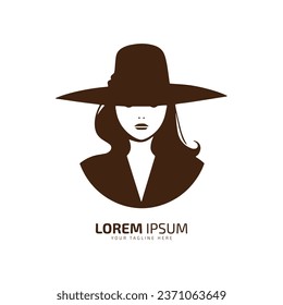 Minimal Icon Lady Abstract Vector Portrait logo icon silhouette vector isolated design